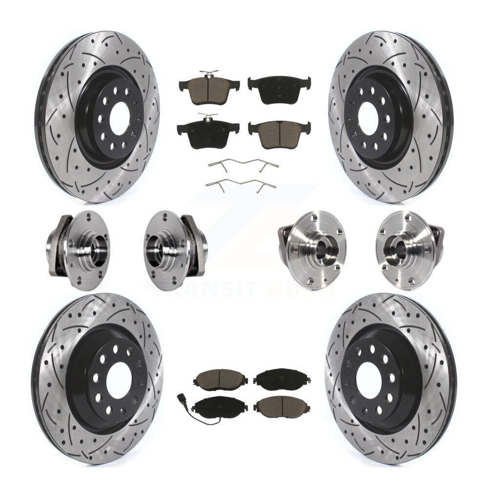 Kit de plaquettes de rotor de frein, roulement de moyeu avant et arrière (10 pièces) pour Volkswagen Golf R S