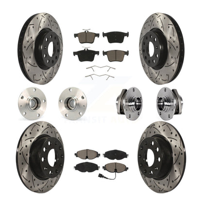 Kit de rotors et plaquettes de frein revêtus de roulement de moyeu avant et arrière (10 pièces) pour Audi A3 Sportbac