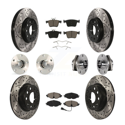 Kit de rotor et de plaquettes de frein revêtus de roulement de moyeu avant et arrière (10 pièces) pour Audi A3 2016 2.0