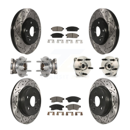 Kit de rotor et de plaquettes de frein revêtus de roulement de moyeu avant et arrière (10 pièces) pour Chevrolet Cruz