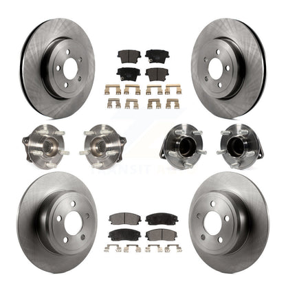 Kit de rotors et plaquettes de frein à disque, roulements de moyeu avant et arrière (10 pièces) pour Dodge Charger