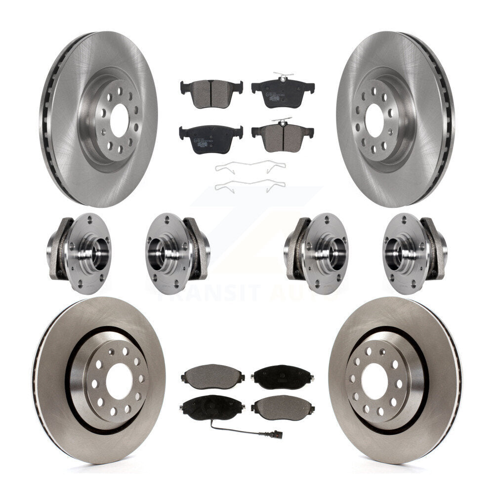 Kit de rotors de frein à disque et de plaquettes en céramique, roulement de moyeu avant et arrière (10 pièces) pour Audi S