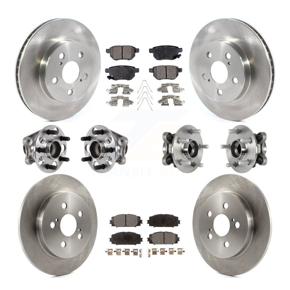 Kit de rotors et plaquettes de frein à disque, roulement de moyeu avant et arrière (10 pièces) pour Toyota Prius Prim