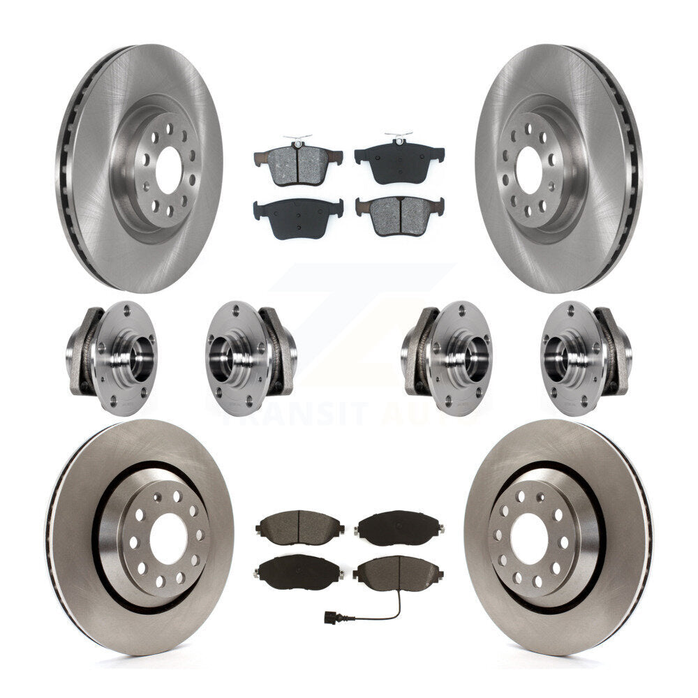 Ensemble de roulements de moyeu avant et arrière, Rotor de frein à disque et Kit de plaquettes (10 pièces) pour Audi S