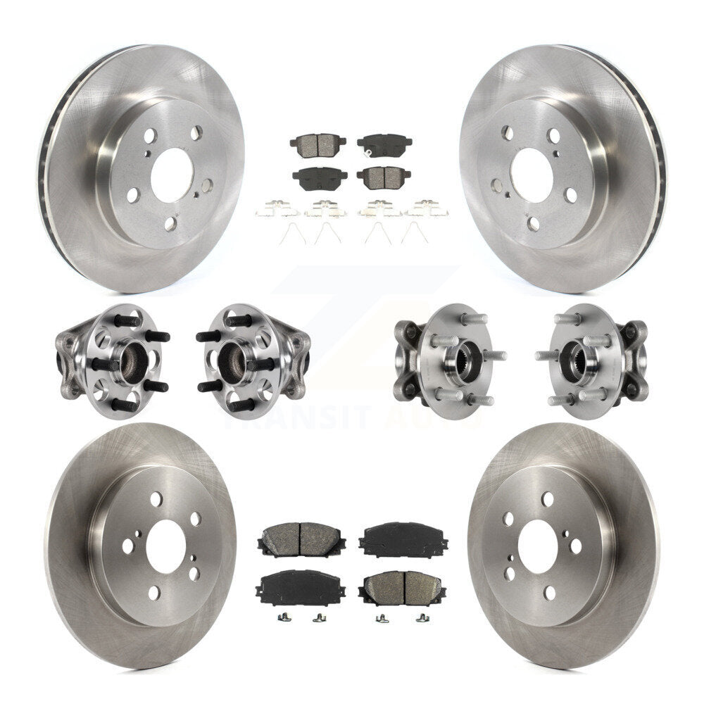 Kit de rotors et plaquettes de frein à disque, roulement de moyeu avant et arrière (10 pièces) pour Toyota Prius Prim