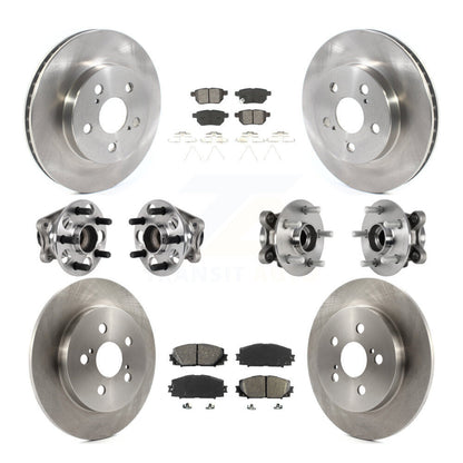Kit de rotors et plaquettes de frein à disque, roulement de moyeu avant et arrière (10 pièces) pour Toyota Prius Prim