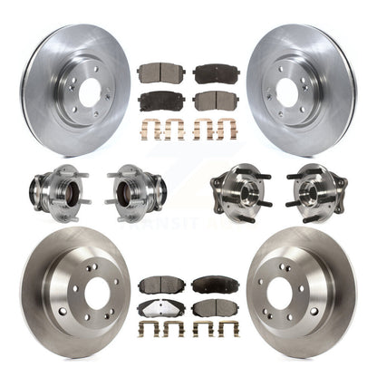 Kit de plaquettes de rotor de frein à disque, roulement de moyeu avant et arrière (10 pièces) pour Kia Sedon 2015 – 2021