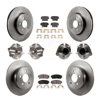 Kit de rotors et plaquettes de frein à disque, roulements de moyeu avant et arrière (10 pièces) pour Dodge Charger