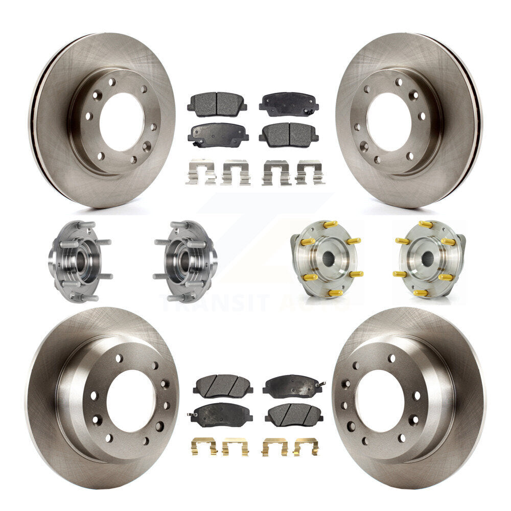 Kit de rotors et plaquettes de frein à disque, roulement de moyeu avant et arrière (10 pièces) pour Kia Sedona Hyunda
