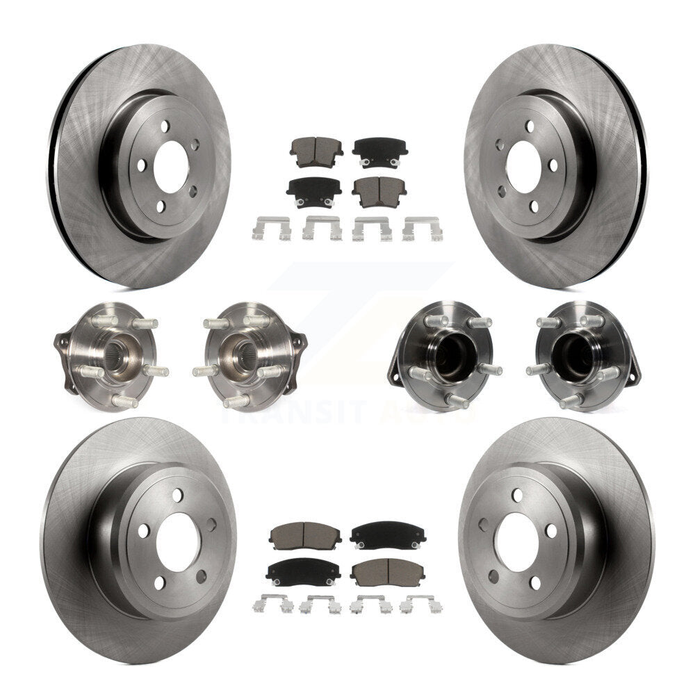 Kit de rotors et plaquettes de frein à disque, roulements de moyeu avant et arrière (10 pièces) pour Dodge Charger