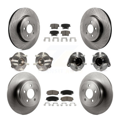 Kit de rotors et plaquettes de frein à disque, roulements de moyeu avant et arrière (10 pièces) pour Dodge Charger