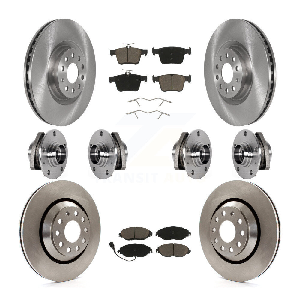Kit de rotors de frein à disque et de plaquettes en céramique, roulement de moyeu avant et arrière (10 pièces) pour Audi S