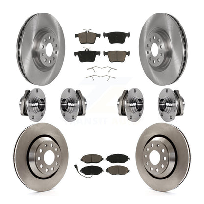 Kit de rotors de frein à disque et de plaquettes en céramique, roulement de moyeu avant et arrière (10 pièces) pour Audi S