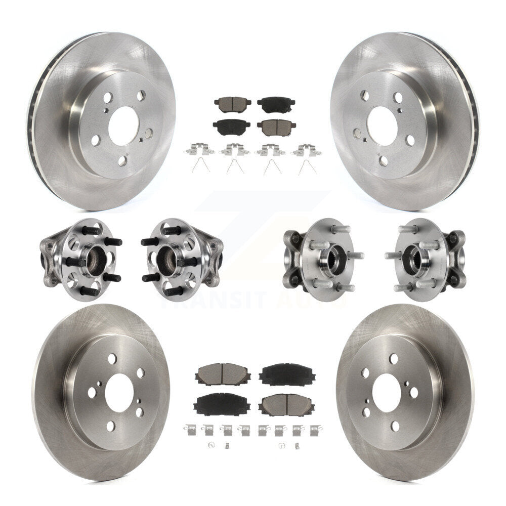 Kit de rotors et plaquettes de frein à disque, roulement de moyeu avant et arrière (10 pièces) pour Toyota Prius Prim