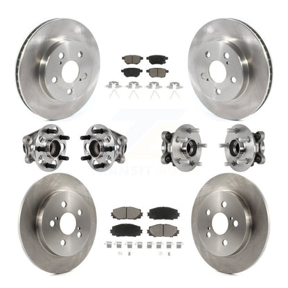 Kit de rotors et plaquettes de frein à disque, roulement de moyeu avant et arrière (10 pièces) pour Toyota Prius Prim