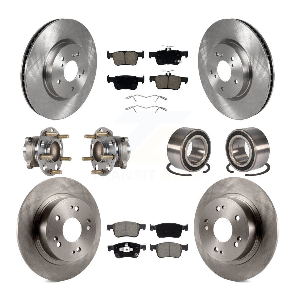 Kit de rotors et plaquettes de frein à disque, roulements de moyeu avant et arrière (10 pièces) pour Honda Accord