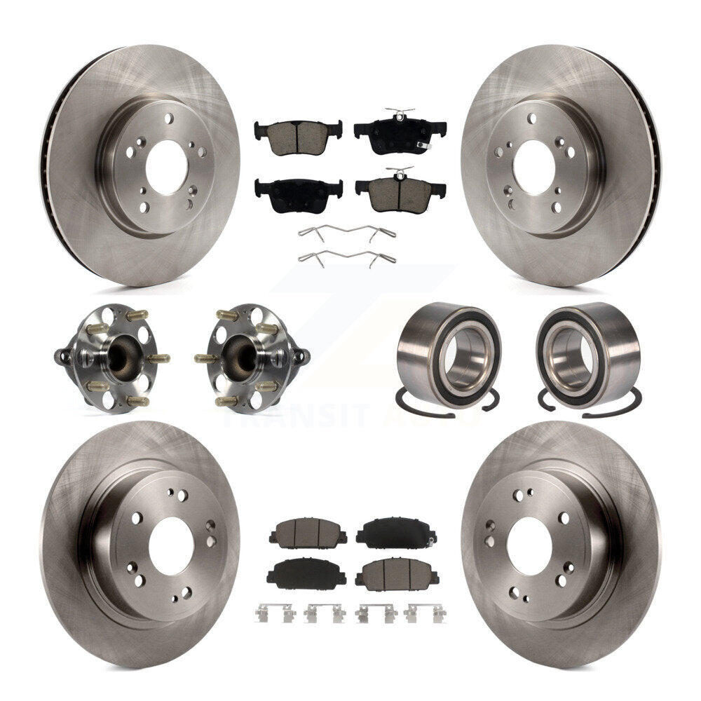 Kit de rotors et plaquettes de frein à disque, roulements de moyeu avant et arrière (10 pièces) pour Honda Accord