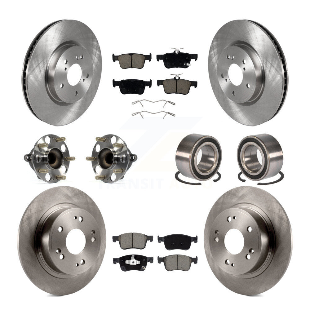 Kit de rotors et plaquettes de frein à disque, roulements de moyeu avant et arrière (10 pièces) pour Honda Accord
