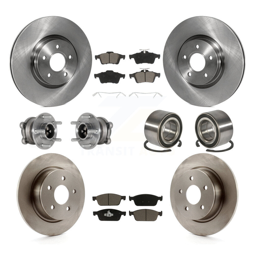 Kit de plaquettes de Rotor de frein, roulement de moyeu avant et arrière (10 pièces), pour Ford Escape FWD avec 2.0