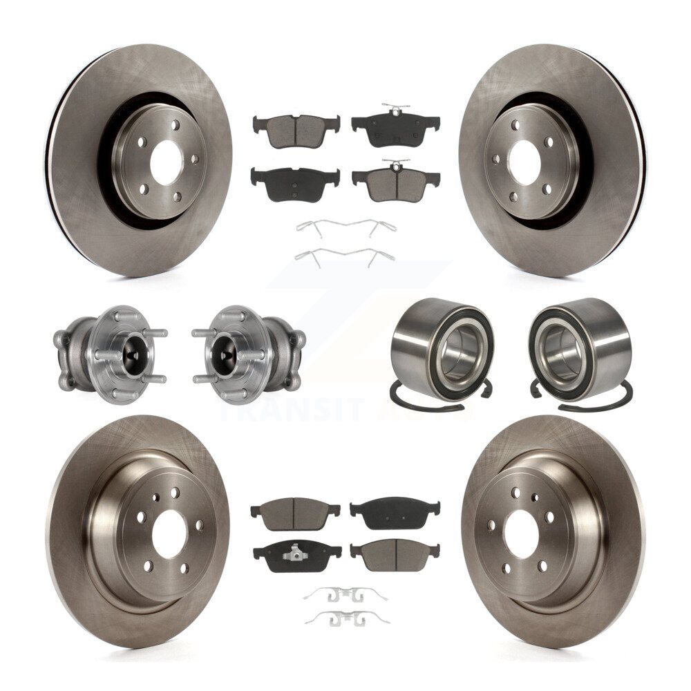 Kit de Rotor et de plaquettes de frein à disque, roulement de moyeu de roue avant et arrière (10 pièces) pour Lincoln MK