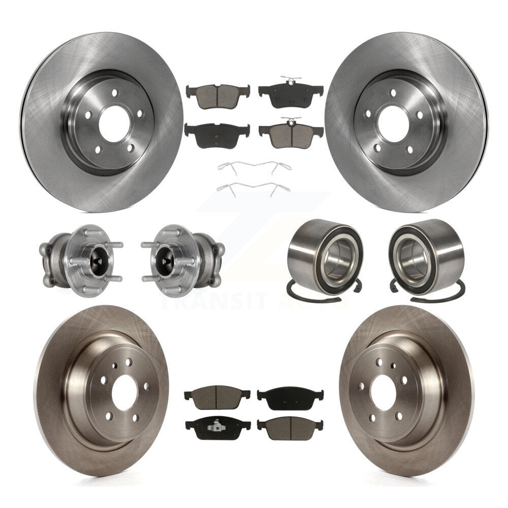 Kit de rotors et plaquettes de frein avec roulement de moyeu avant et arrière (10 pièces) pour Ford Escape Lincoln MK