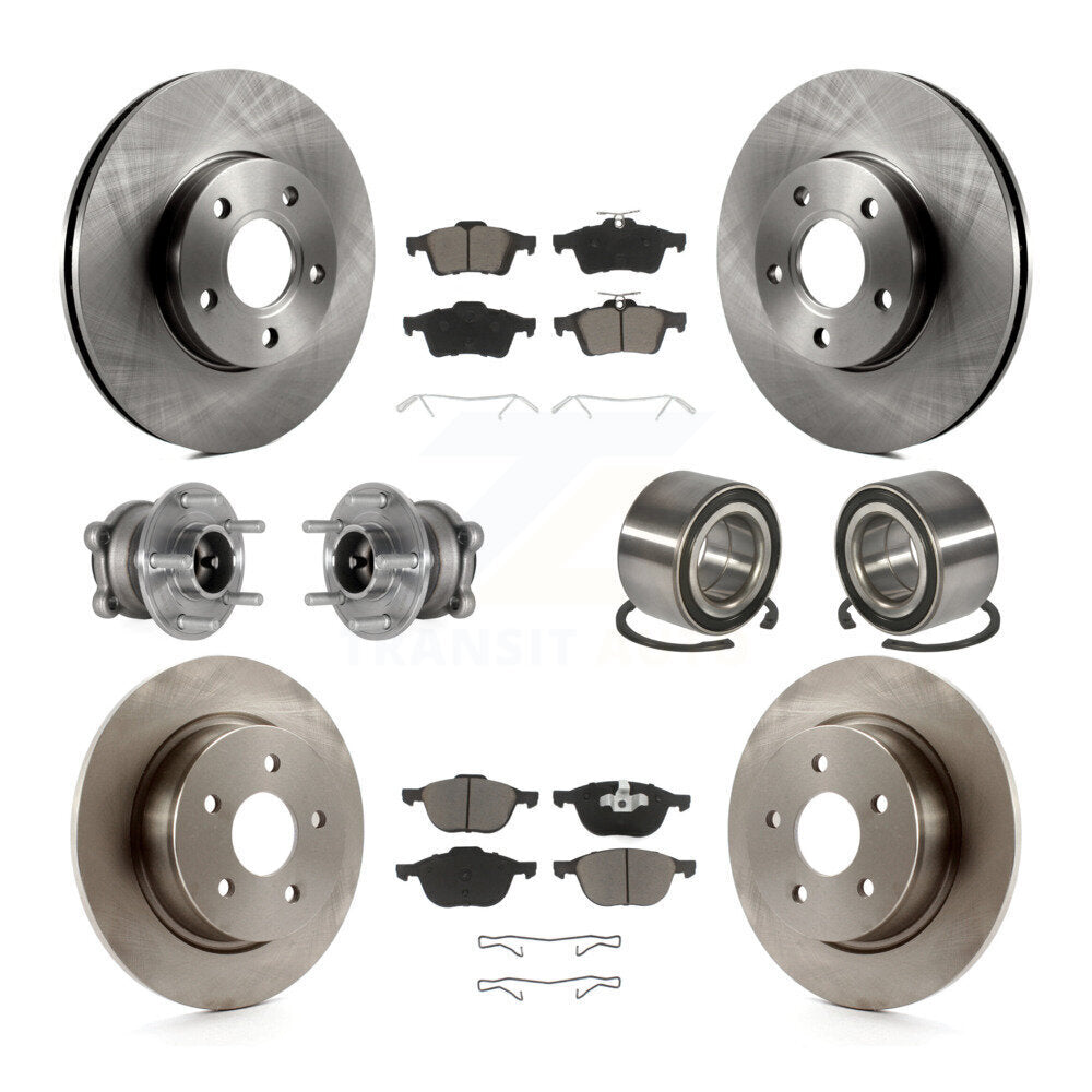 Kit de Rotor et plaquettes de frein à disque, roulement de moyeu de roue avant et arrière (10 pièces) pour Ford c-ma