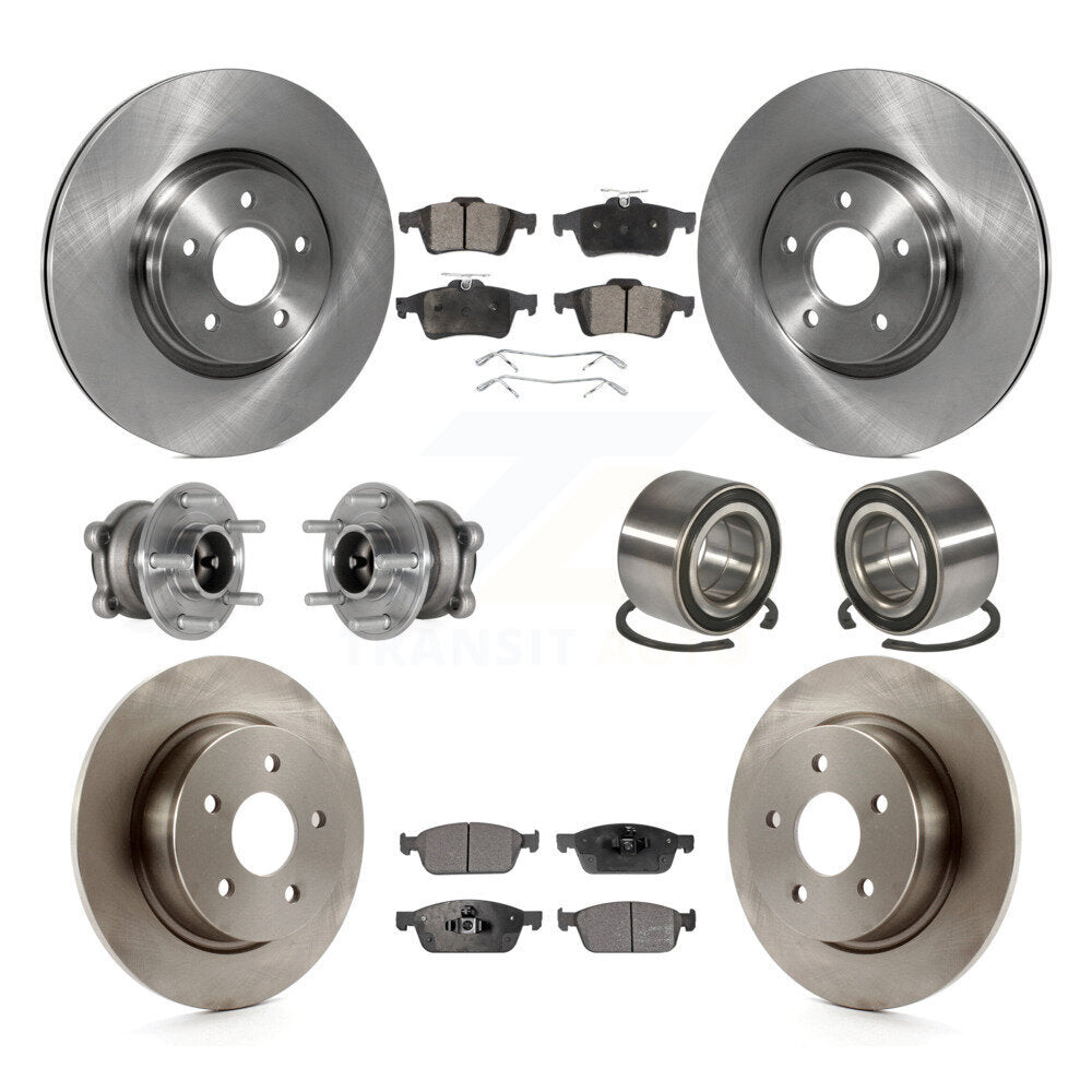 Kit de plaquettes de Rotor de frein, roulement de moyeu avant et arrière (10 pièces), pour Ford Escape FWD avec 2.0