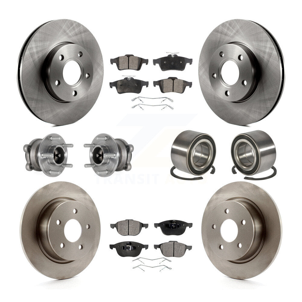 Kit de Rotor et plaquettes de frein à disque, roulement de moyeu de roue avant et arrière (10 pièces) pour Ford c-ma