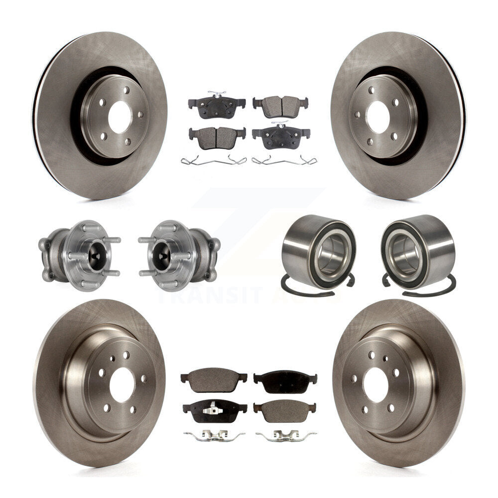 Kit de Rotor et de plaquettes de frein à disque, roulement de moyeu de roue avant et arrière (10 pièces) pour Lincoln MK