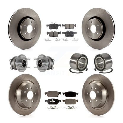 Kit de Rotor et de plaquettes de frein à disque, roulement de moyeu de roue avant et arrière (10 pièces) pour Lincoln MK
