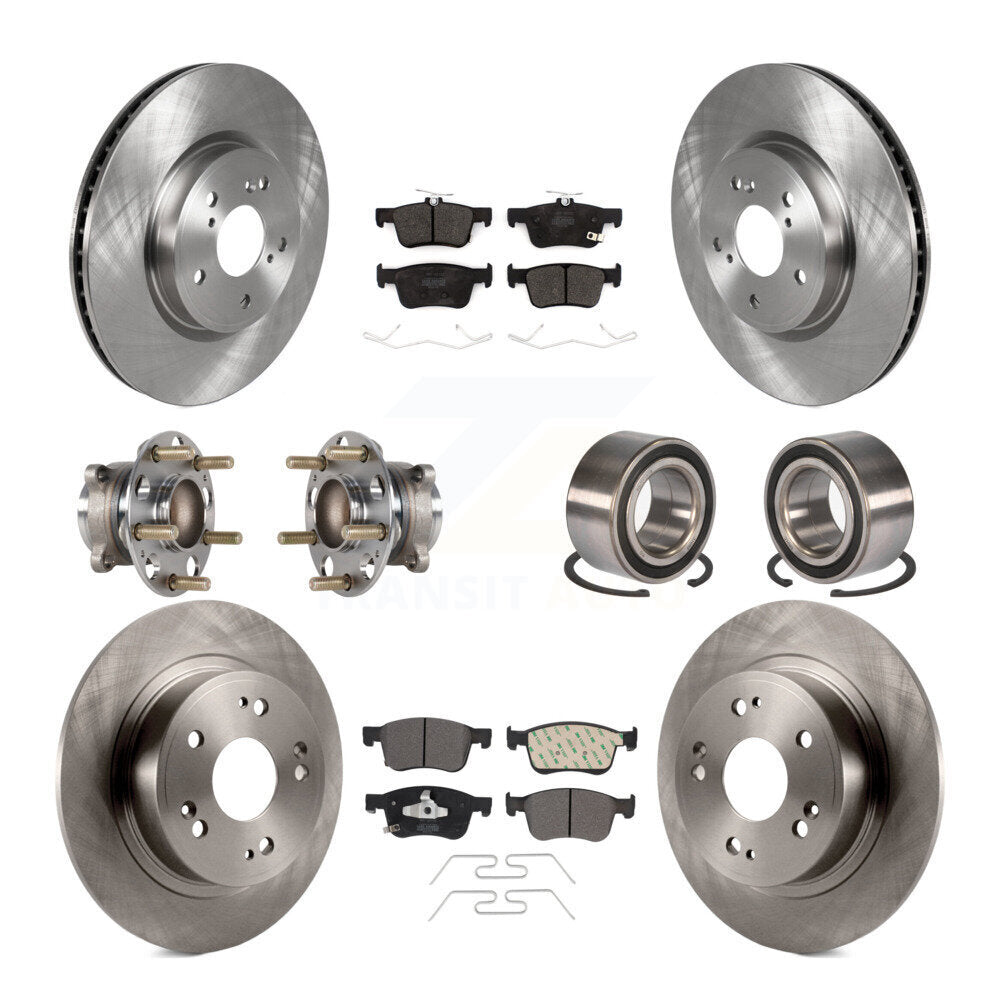 Kit de rotors et plaquettes de frein à disque, roulements de moyeu avant et arrière (10 pièces) pour Honda Accord