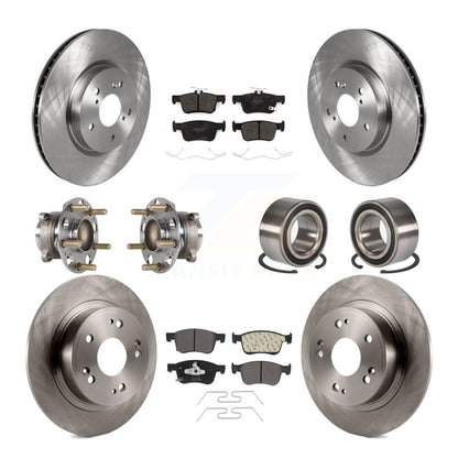Kit de rotors et plaquettes de frein à disque, roulements de moyeu avant et arrière (10 pièces) pour Honda Accord