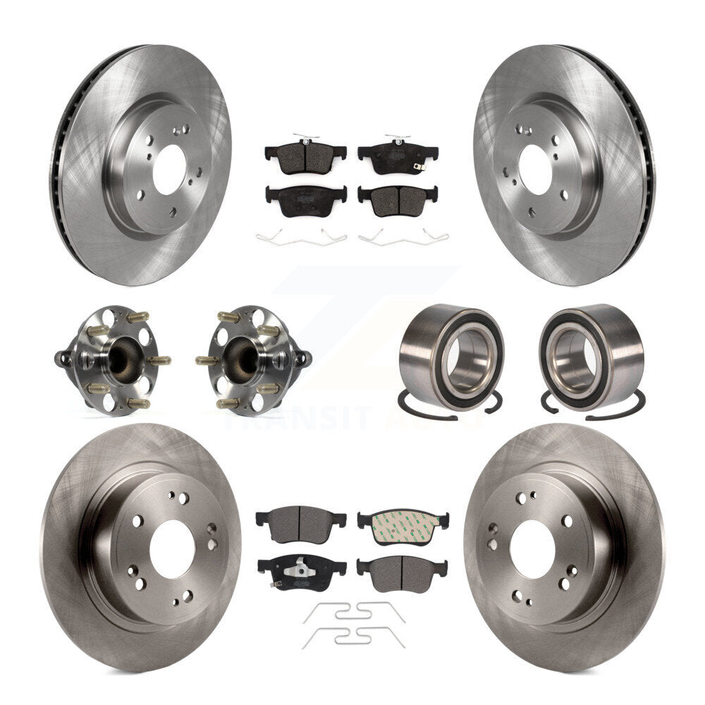Kit de rotors et plaquettes de frein à disque, roulements de moyeu avant et arrière (10 pièces) pour Honda Accord