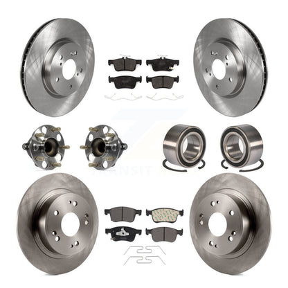 Kit de rotors et plaquettes de frein à disque, roulements de moyeu avant et arrière (10 pièces) pour Honda Accord