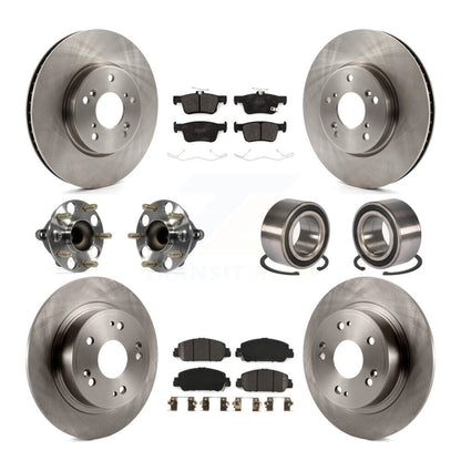 Kit de rotors et plaquettes de frein à disque, roulements de moyeu avant et arrière (10 pièces) pour Honda Accord