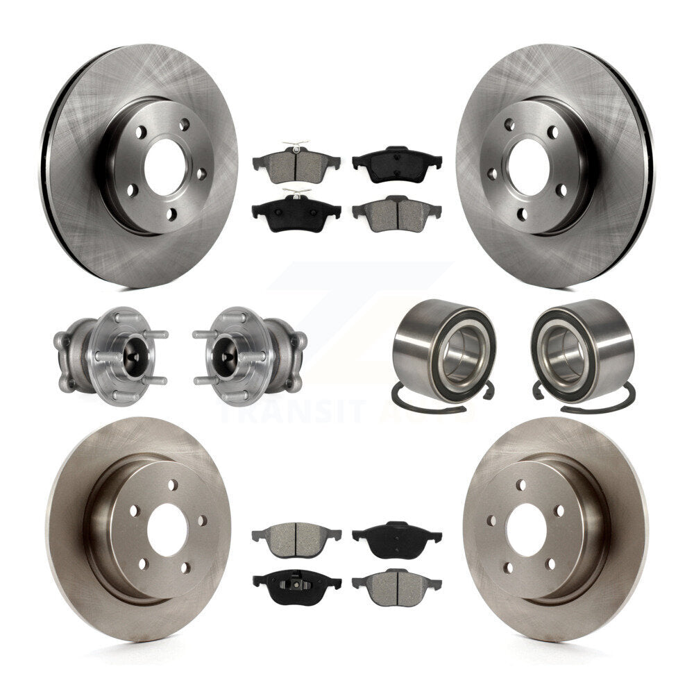 Kit de Rotor et plaquettes de frein à disque, roulement de moyeu de roue avant et arrière (10 pièces) pour Ford c-ma
