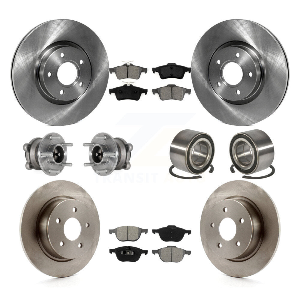 Kit de Rotor et de plaquettes de frein à disque, roulement de moyeu avant et arrière (10 pièces) pour Ford Escape c-ma