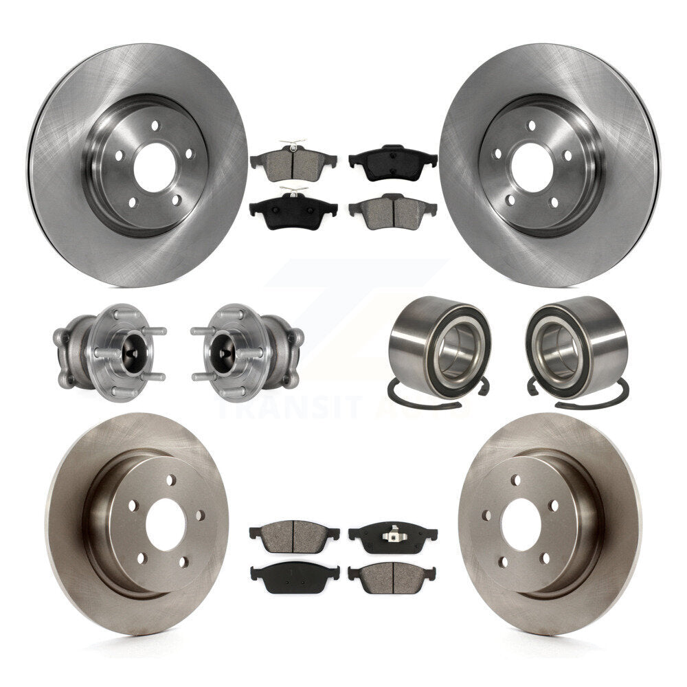 Kit de plaquettes de Rotor de frein, roulement de moyeu avant et arrière (10 pièces), pour Ford Escape FWD avec 2.0