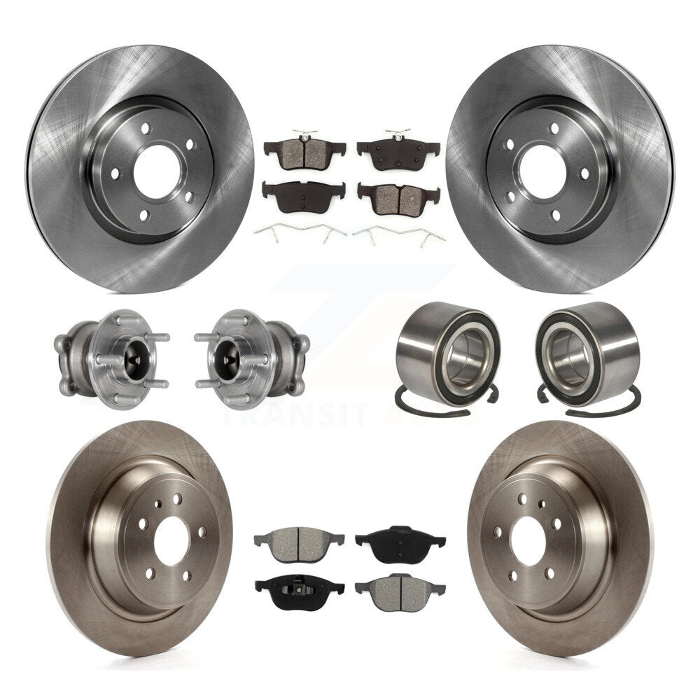 Kit de Rotor et de plaquettes de frein à disque, roulement de moyeu de roue avant et arrière (10 pièces) pour Ford Escap