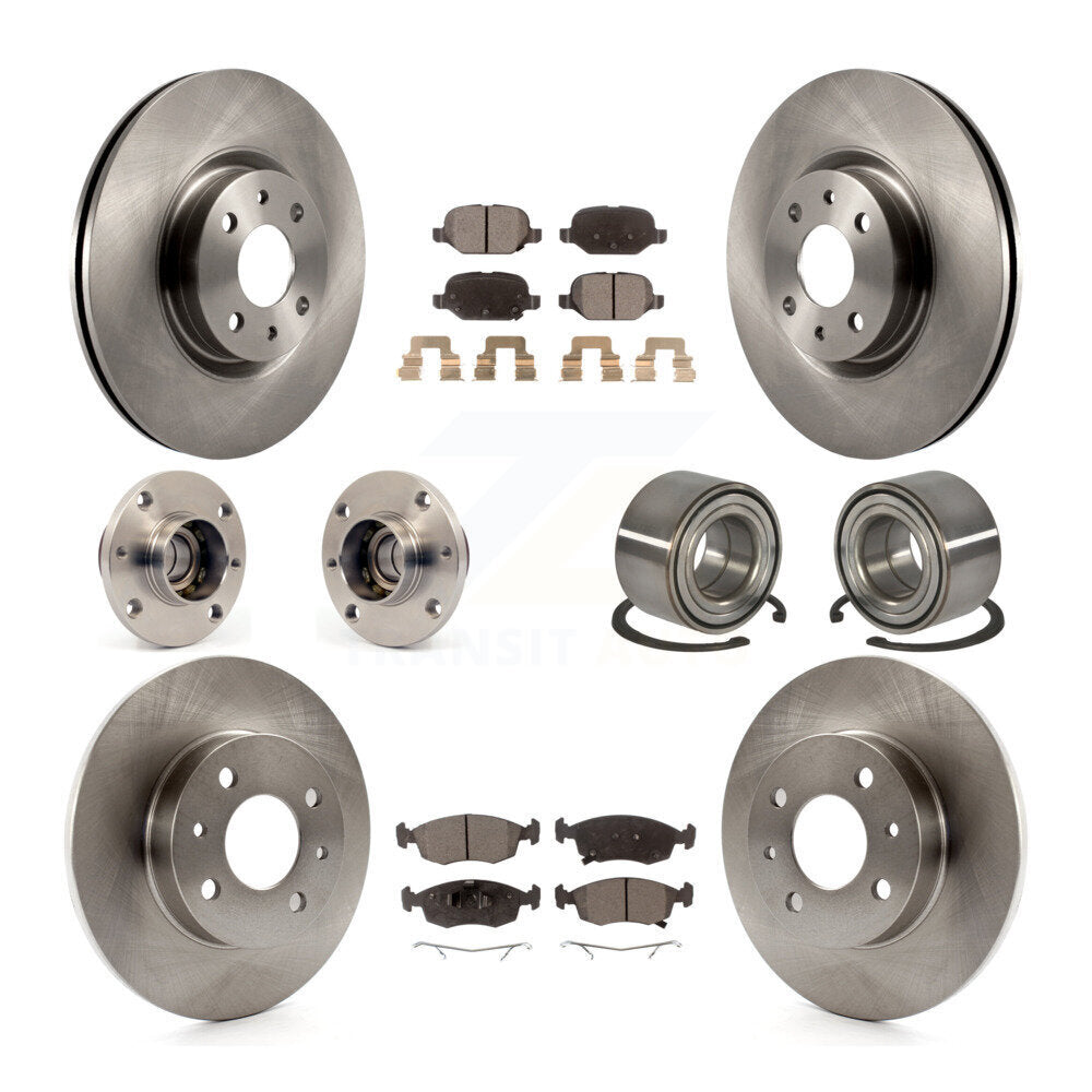 Kit de rotor de frein à disque et de plaquettes en céramique, roulement de moyeu avant et arrière (10 pièces) pour Fiat 50