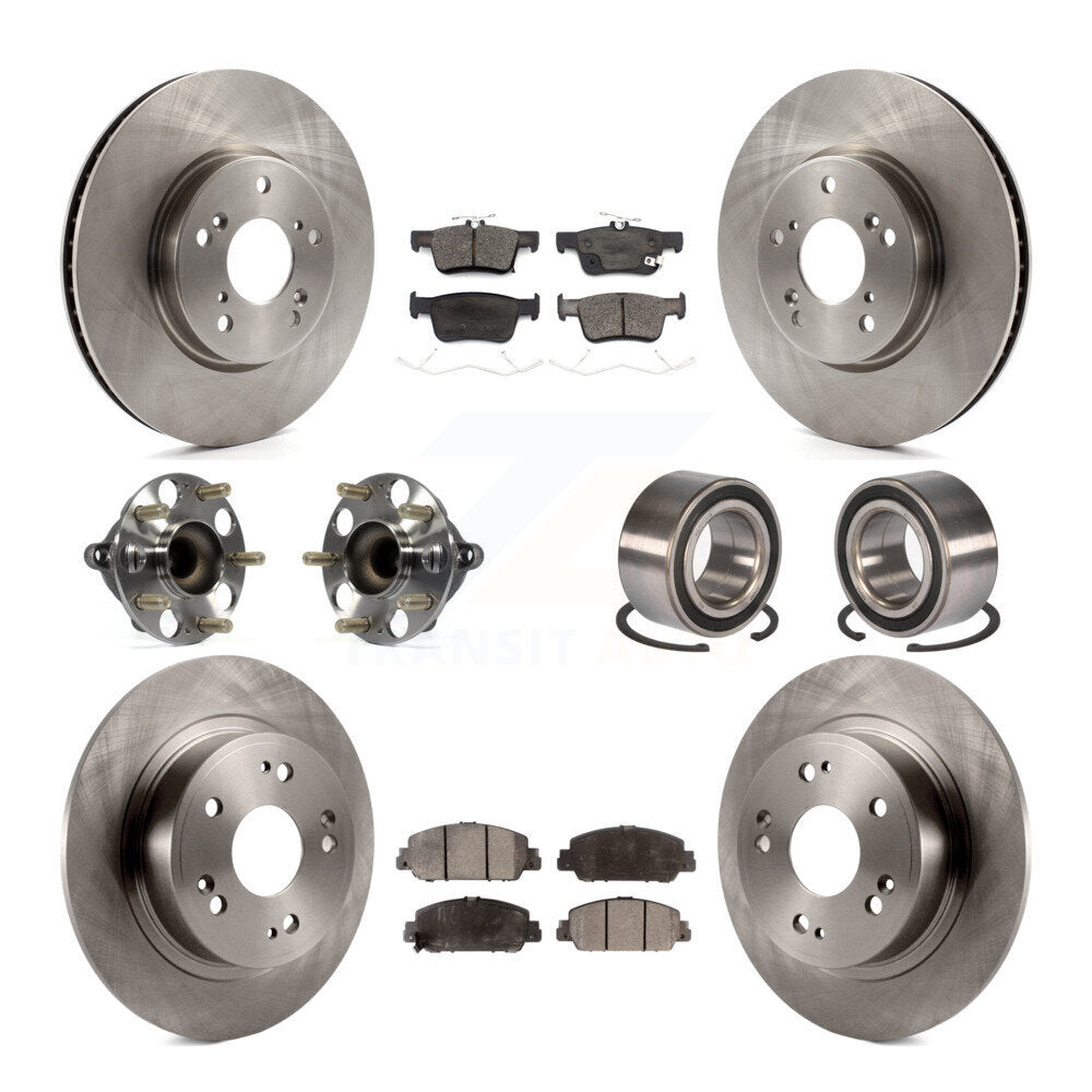 Kit de rotors et plaquettes de frein à disque, roulements de moyeu avant et arrière (10 pièces) pour Honda Accord