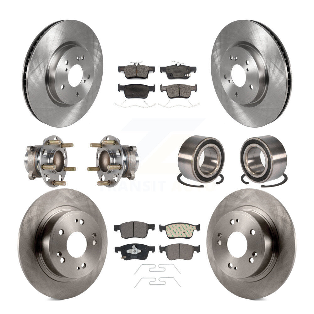 Kit de rotors et plaquettes de frein à disque, roulements de moyeu avant et arrière (10 pièces) pour Honda Accord