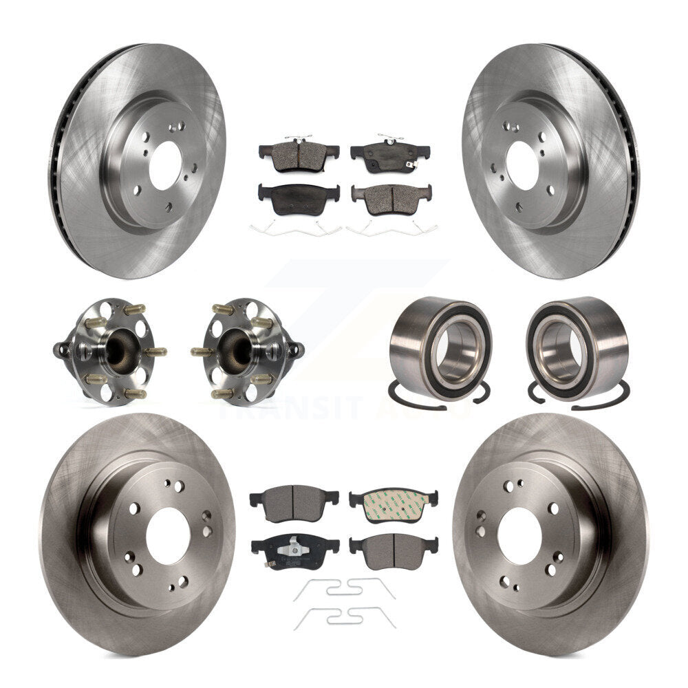 Kit de rotors et plaquettes de frein à disque, roulements de moyeu avant et arrière (10 pièces) pour Honda Accord