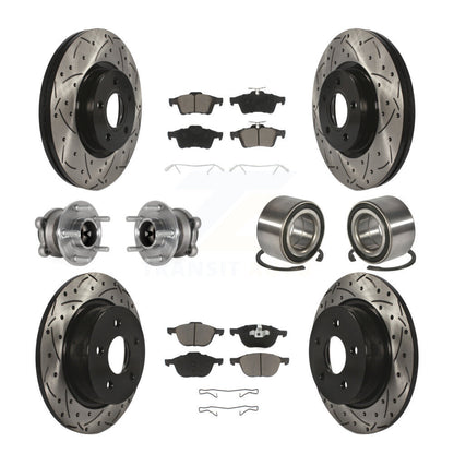 Kit de rotor et de plaquettes de frein revêtus de roulement de moyeu avant et arrière (10 pièces) pour Ford Escape c-ma