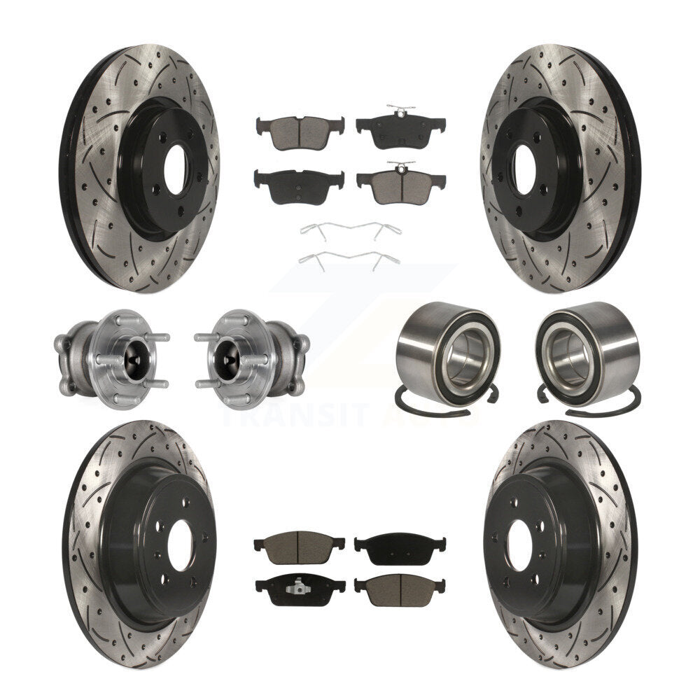 Kit de plaquettes de Rotor de frein revêtues de roulement de moyeu avant et arrière (10 pièces) pour Ford Escape Lincol