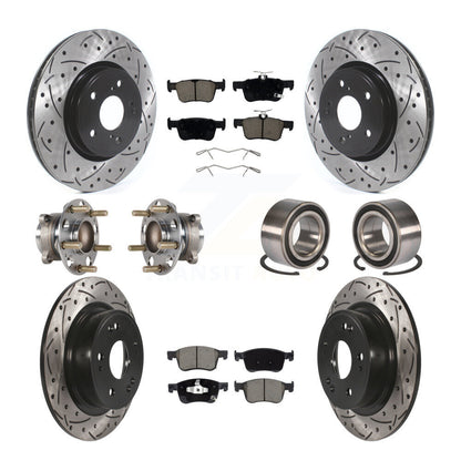 Kit de rotor et de plaquettes de frein à disque revêtus de roulement de moyeu avant et arrière (10 pièces) pour Honda Accor