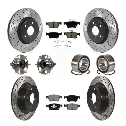Kit de rotor et de plaquettes de frein à disque revêtus de roulement de moyeu avant et arrière (10 pièces) pour Honda Accor