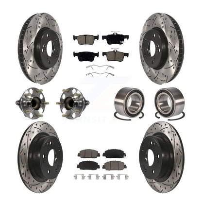 Kit de rotor et de plaquettes de frein à disque revêtus de roulement de moyeu avant et arrière (10 pièces) pour Honda Accor