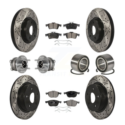 Kit de rotor et de plaquettes de frein revêtus de roulement de moyeu avant et arrière (10 pièces) pour Ford Escape c-ma