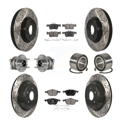 Kit de rotors et plaquettes de frein à disque revêtus de roulement de moyeu avant et arrière (10 pièces) pour Ford Escap